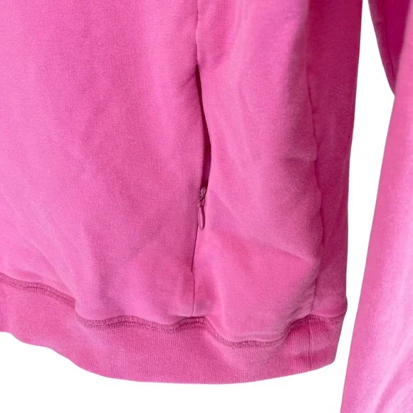 Lilly Pulitzer Pink Palm Tree Sweatshirt Womens Size M Crewneck Pullover Pockets - Picture 5 of 7